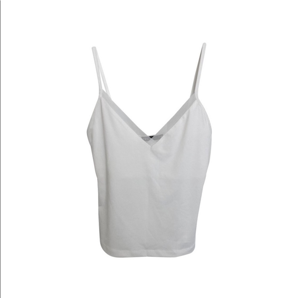 Zara White Cami with Mesh details